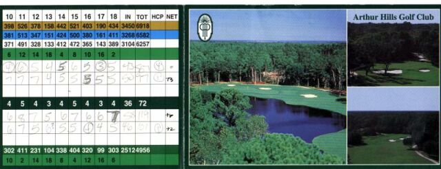 Score card from Arthur Hills